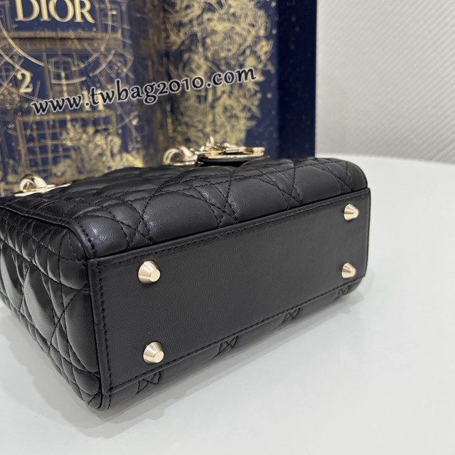 Dior专柜新款Lady女包迪奥高仿原单经典黑金Classic Lady戴妃包三格手提女包 djfk1426